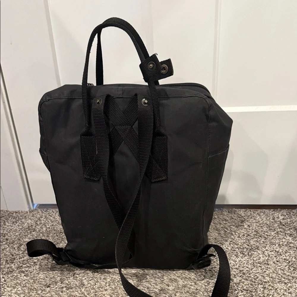 Fjallraven Kanken Black Backpack bag carrying purse laptop Swedish tote